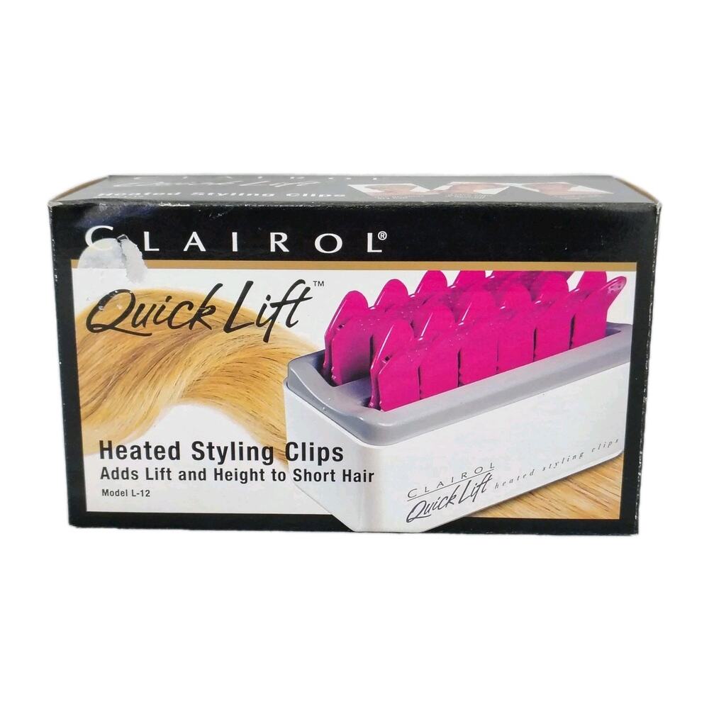 Vintage Clairol Quick Lift Heated Styling Hair Clips Model L-12 NEW Hot Rollers